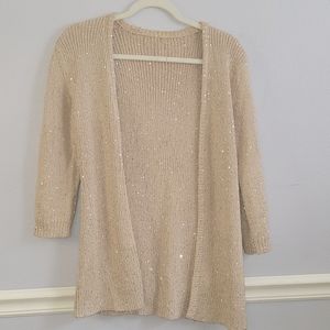 Cream Sequins Cardigan New Years